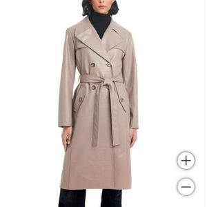 Vince Camuto Ladies' Maxi Faux Leather Jacket nwt